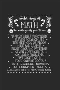 Christmas 12days of Math Notebook