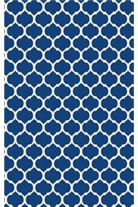 Moroccan Trellis - Navy Blue 101 - Lined Notebook With Margins 5x8