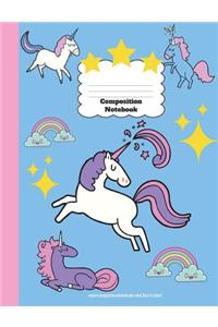 Unicorn Composition Notebook Wide Ruled, Back To School