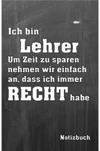 Ich Bin Lehrer Notizbuch