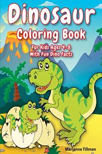 Dinosaur Coloring Book For Kids Ages 4-8 With Fun Dino Facts
