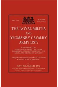 Royal Militia and Yeomanry Cavalry Army List