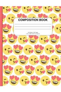 Adorable Hearts Emoji Composition Notebook, Graph Paper