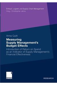 Measuring Supply Management's Budget Effects