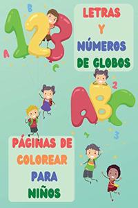 Letras y Números de Globos Páginas de Colorear Para Niños