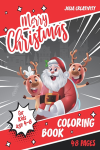 Merry Christmas Coloring Book for Kids age 4-8