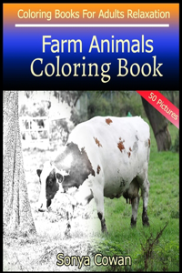 Farm Animals Coloring Book For Adults Relaxation 50 pictures