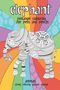 Zentangle Colouring for Pens and Pencils - Animals - Stress Relieving Designs Animals - Elephant