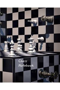 Chess Notebook: Large College Ruled Abstract Chessboard Design
