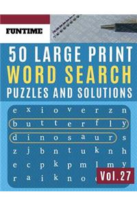 50 Large Print Word Search Puzzles and Solutions