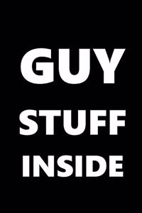 Guy Stuff Inside School Composition Book White Font On Black Design