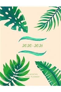 2020 2021 15 Months Fern Leaves Daily Planner