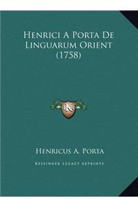 Henrici A Porta De Linguarum Orient (1758)