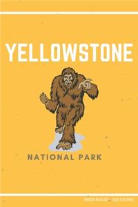 Yellowstone National Park: Funny Sasquatch Novelty Gift Small Lined Notebook (6" x 9")