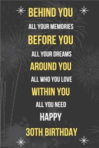 Behind You All Your Memories Before You All Your Dreams Happy 30th Birthday