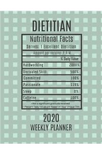 Dietitian Weekly Planner 2020 - Nutritional Facts