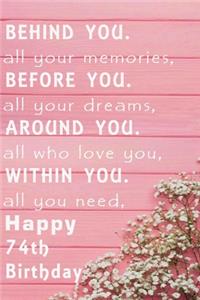 Behind You All Your Memories Before You All Your Dreams Happy Birthday