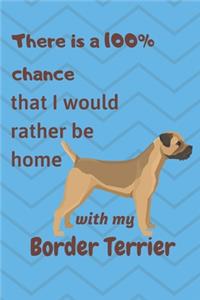 There is a 100% chance that I would rather be home with my Border Terrier