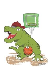 Funny Basketball Dinosaur Notebook