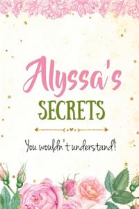 Alyssa's Secrets personalized name notebook for girls and women