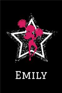 Emily Cheerleading Notebook: Cute Personalized Cheerleader Journal With Name For Girls