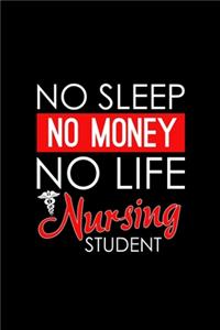 No Sleep No Money No Life Nursing Student