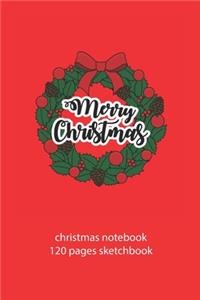 christmas notebook 120 pages sketchbook