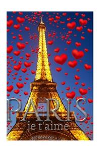 Paris je t'aims gold Eiffel Tower creative blank journal Notebook