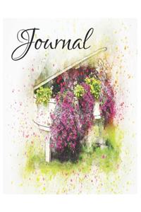 Watercolor Piano Oversized 8.5x11, 150 Page Lined Blank Journal Notebook