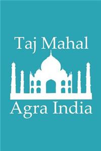 Taj Mahal in Agra India - Lined Notebook with Robin's Egg Blue Cover