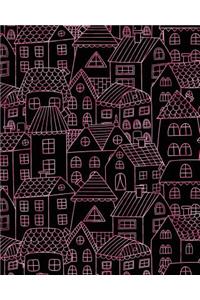 Bullet Journal Notebook Cute Houses Pattern 5
