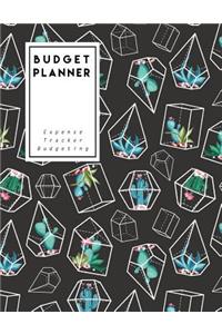Budget Planner: Cactus in Black Angles Expense Tracker Budgeting (Size 8.5x11)