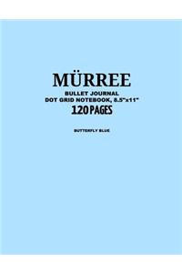Murree Bullet Journal, Butterfly Blue, Dot Grid Notebook, 8.5