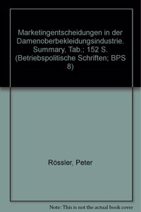 Marketingentscheidungen in Der Damenoberbekleidungsindustrie
