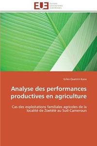 Analyse Des Performances Productives En Agriculture