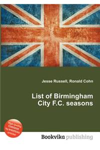 List of Birmingham City F.C. Seasons
