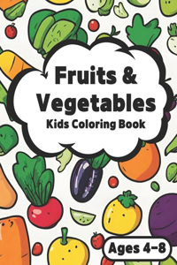 Fruits & Vegetables Kids Coloring Book