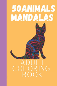 adult coloring book 50animals mandalas