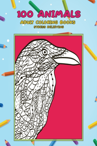 Adult Coloring Books Stress Relieving - 100 Animals