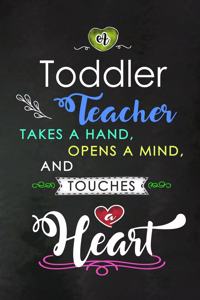 A Toddler Teacher takes a Hand and touches a Heart