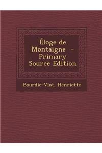 Eloge de Montaigne