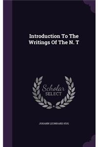 Introduction to the Writings of the N. T