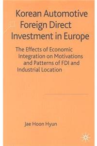 Korean Automotive Foreign Direct Investment in Europe