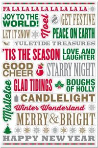 Holiday Peel & Stick Wall Decal Set (38 Removable Vinyl Wall Decals, Christmas)