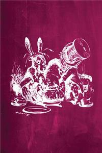 Alice in Wonderland Chalkboard Journal - Mad Hatter's Tea Party (Pink)