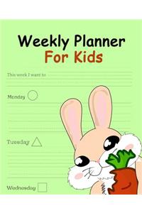 Weekly Planner For Kids -Rabbit Cover