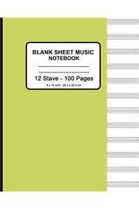Blank Sheet Music Notebook - Manuscript Paper Standard