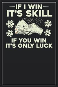If I win it's skill. If you win it's only Luck