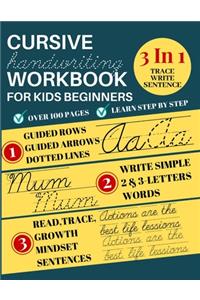 Cursive Handwriting Workbook For Kids Beginners