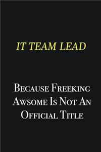 IT team lead because freeking awsome is not an official title: Writing careers journals and notebook. A way towards enhancement